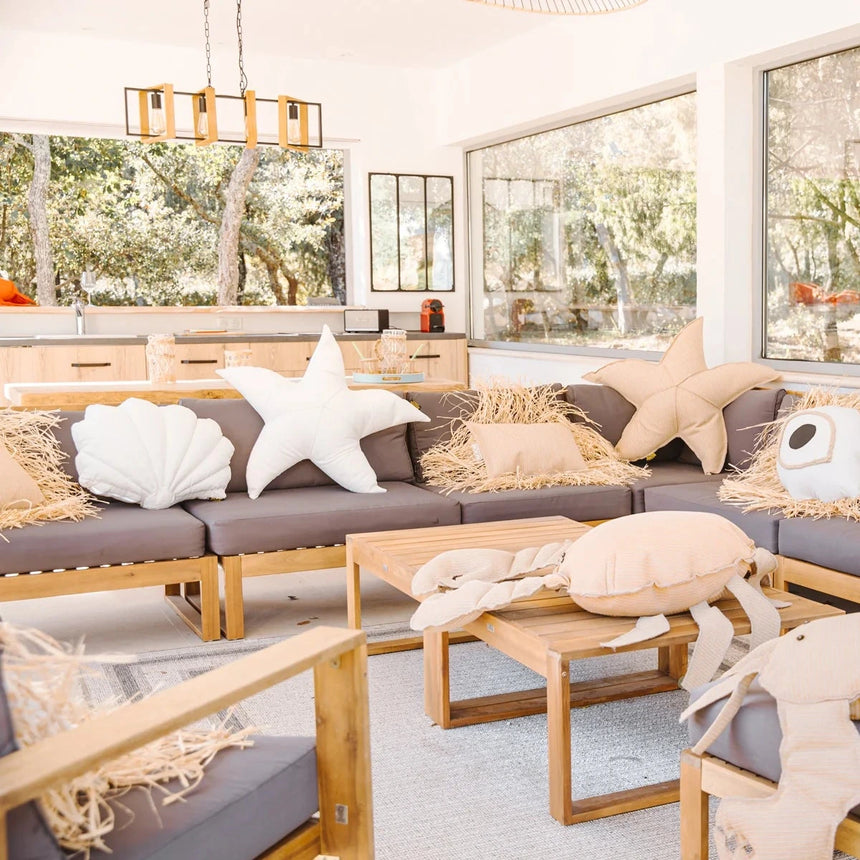 Kagyló alakú szövet kerti párna