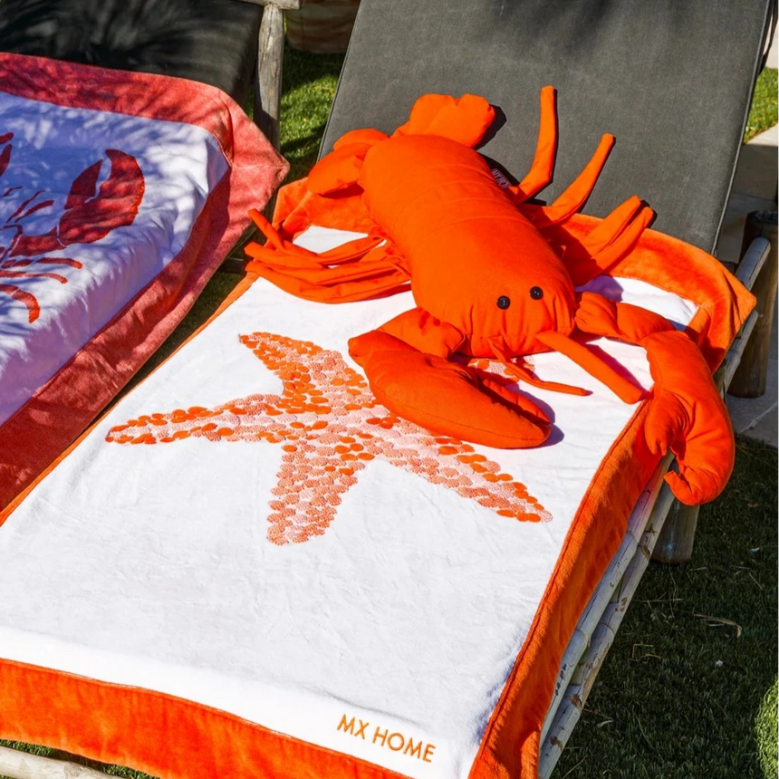 Homár alakú szövet kerti párna