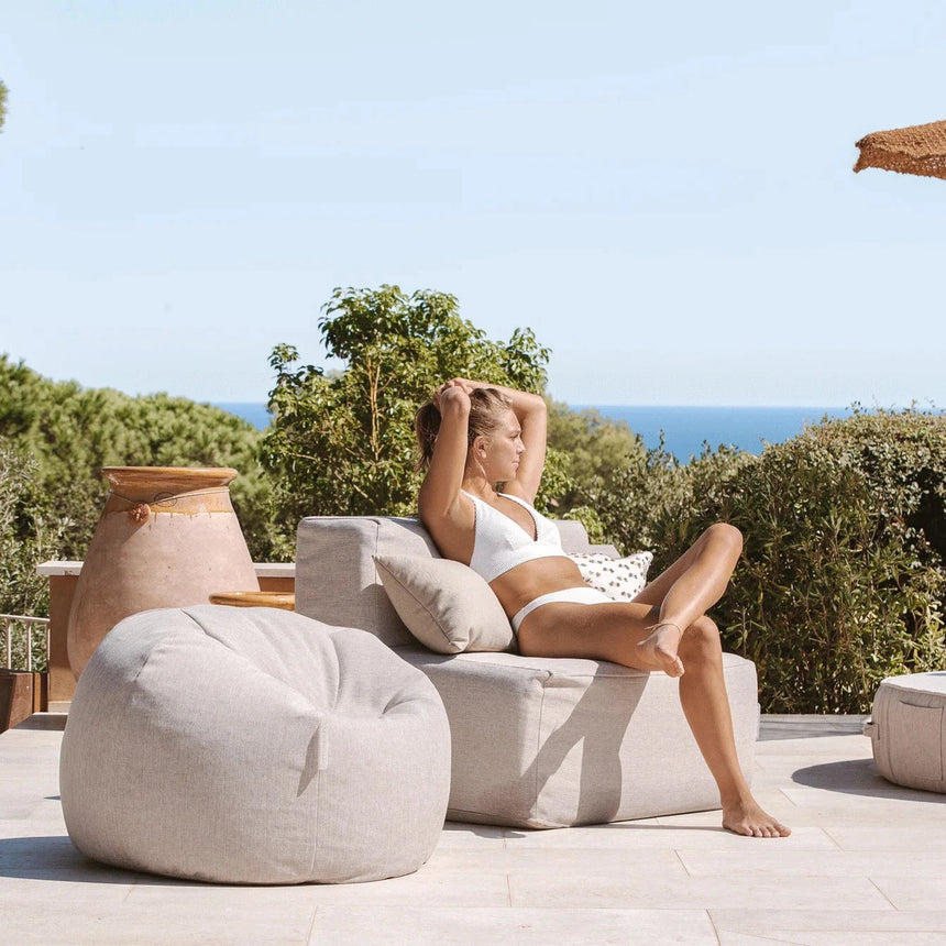 Lenvászon hatású szövet kerti fotel Ø90