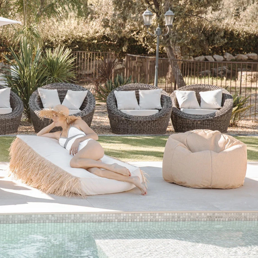 Rafia hatású szövet kerti fotel Ø90