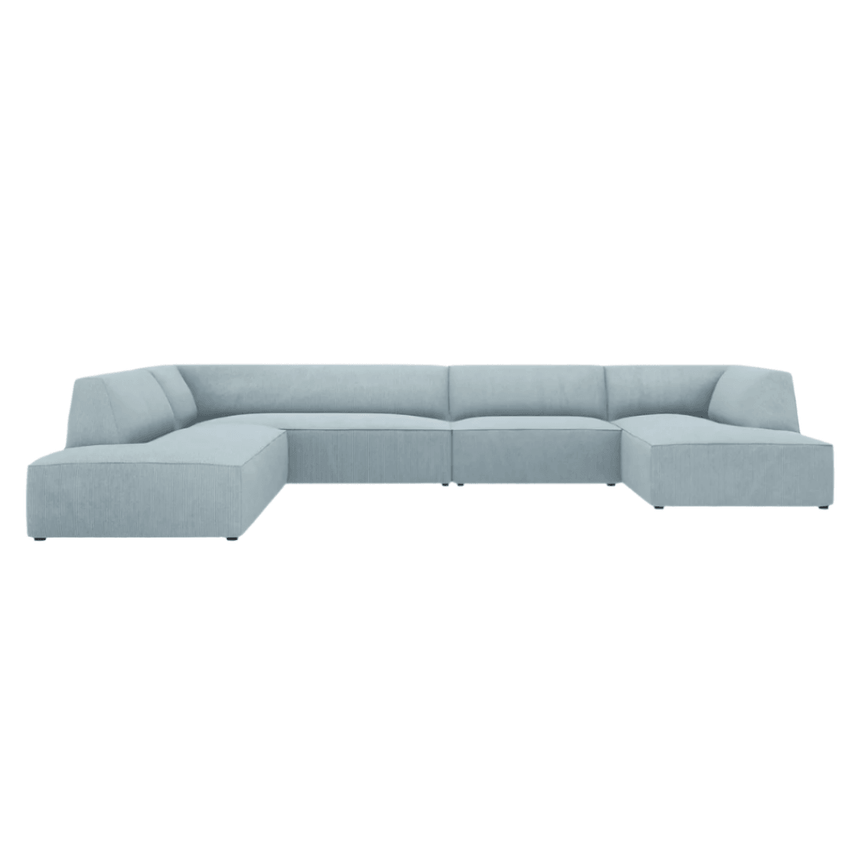 Ruby U-shaped corduroy sofa with left corner unit