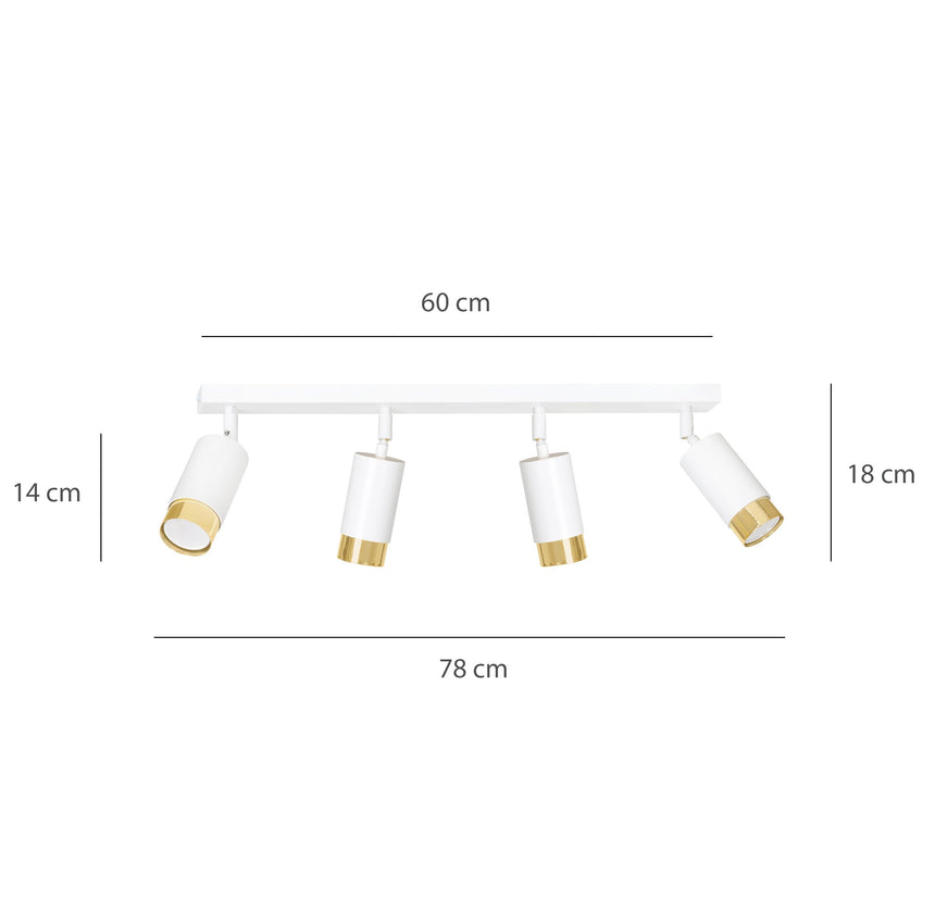 Hiro 4 fém mennyezeti lámpa