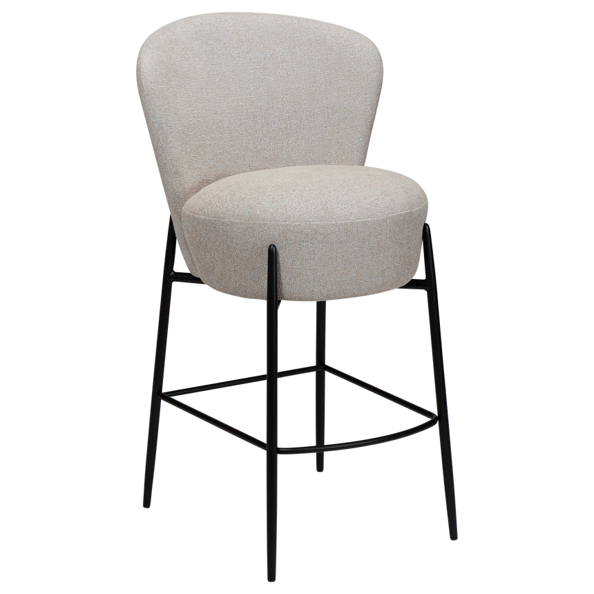 Orbit bouclé low bar stool