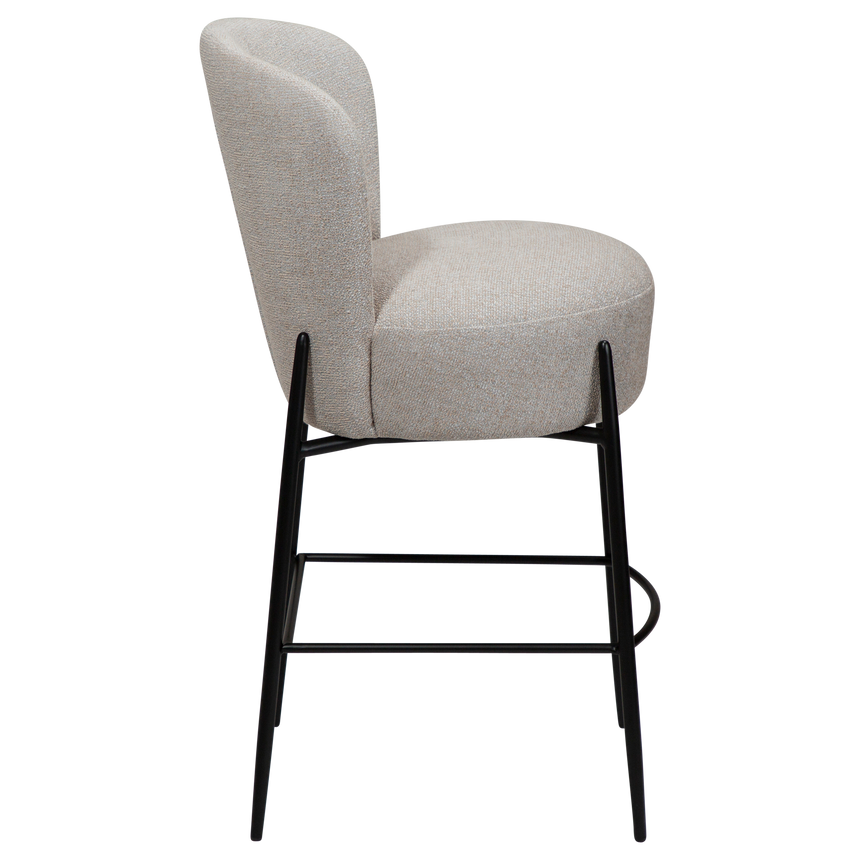 Orbit bouclé low bar stool