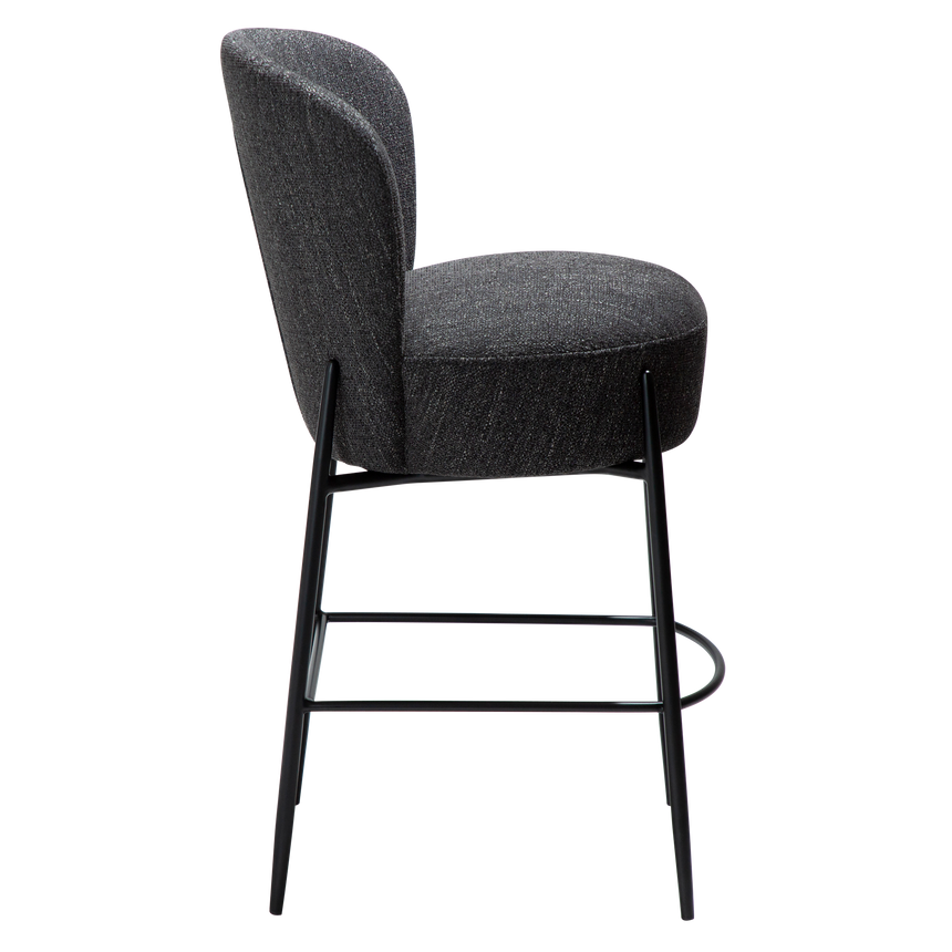 Orbit bouclé low bar stool