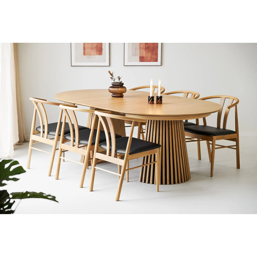 Osaka extendable wooden dining table ø120x120-240
