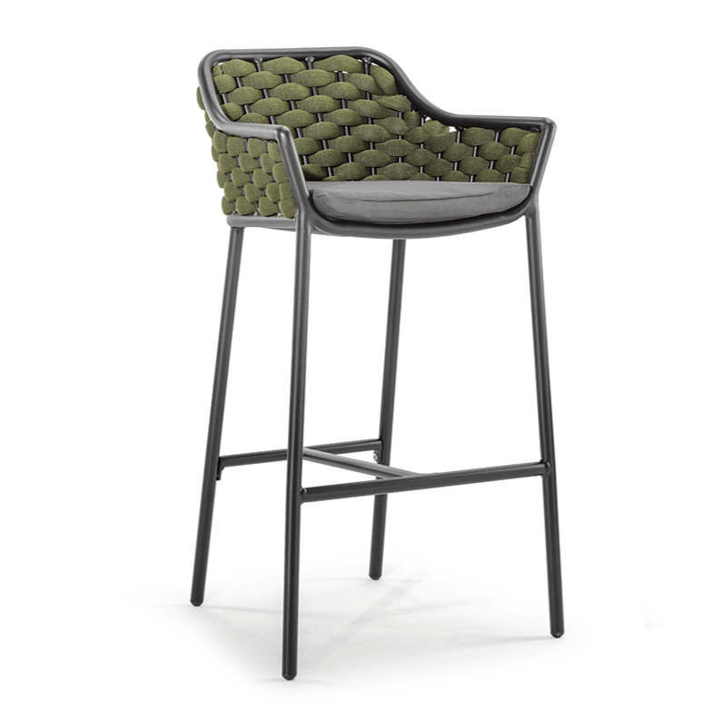 Panama fabric garden bar stool