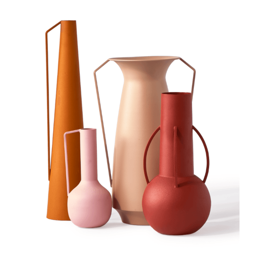 Roman metal vase set of 4