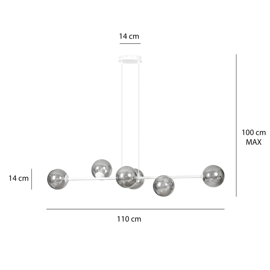 Rossi 6 WH fém függőlámpa