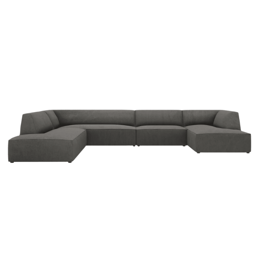 Ruby U-shaped corduroy sofa with left corner unit