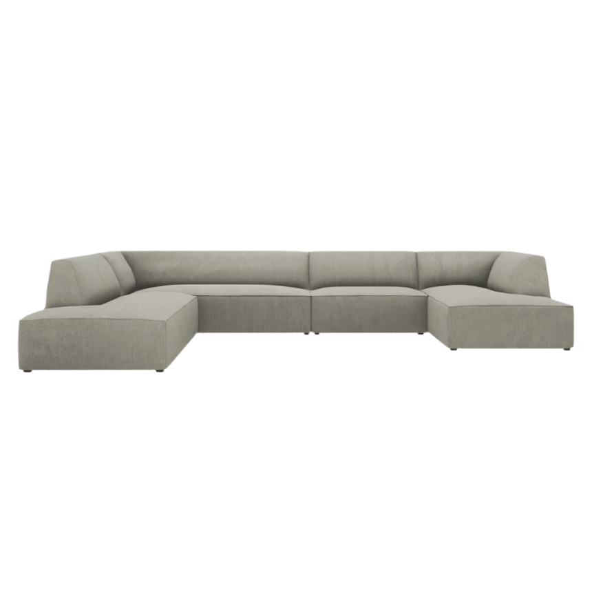 Ruby U-shaped corduroy sofa with left corner unit