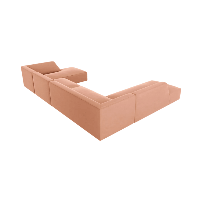 Ruby U-shaped velvet sofa with left corner unit
