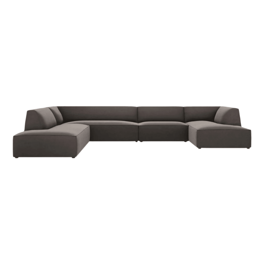 Ruby U-shaped velvet sofa with left corner unit