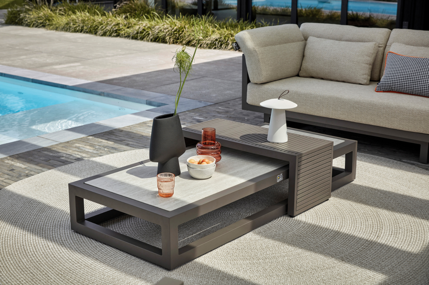 Santorini fém kerti lerakóasztal