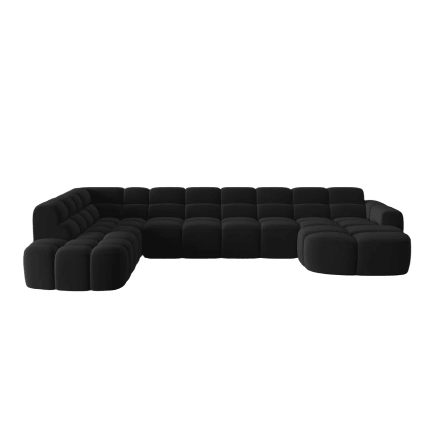 Lisa U-shaped velvet sofa with left corner unit