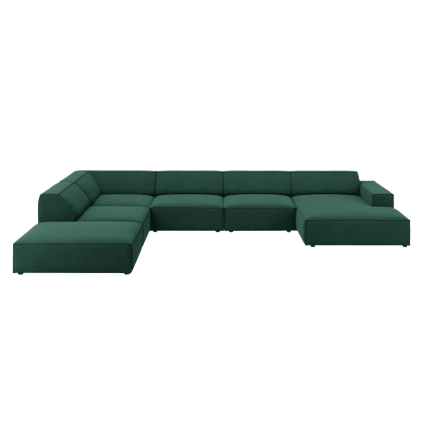 Jodie U-shaped fabric sofa with left corner unit