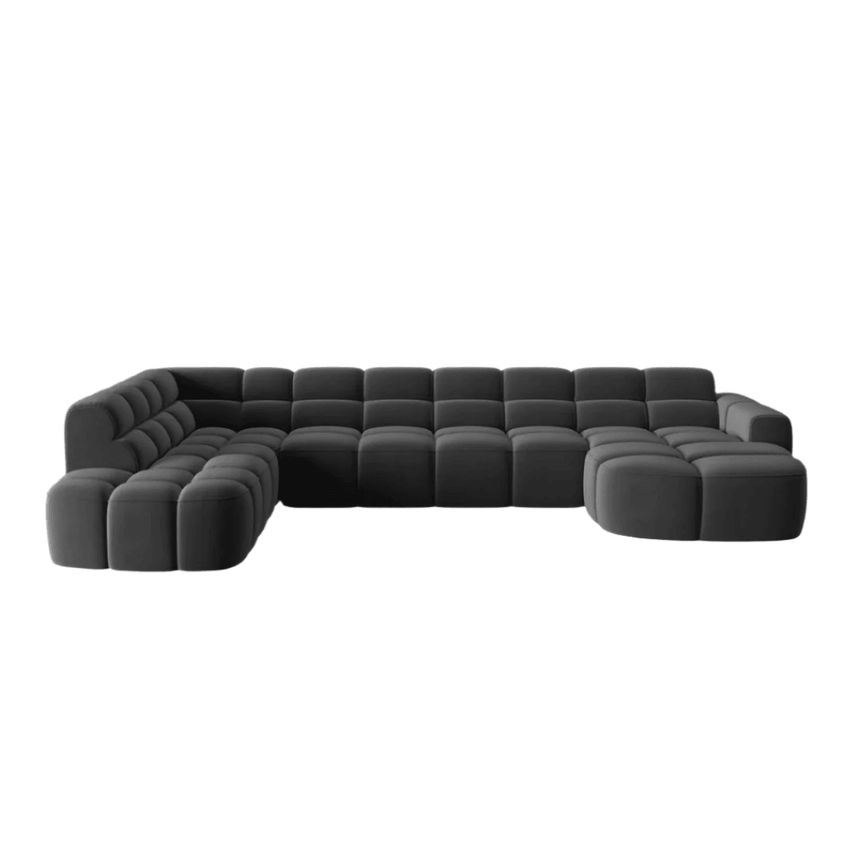 Lisa U-shaped velvet sofa with left corner unit