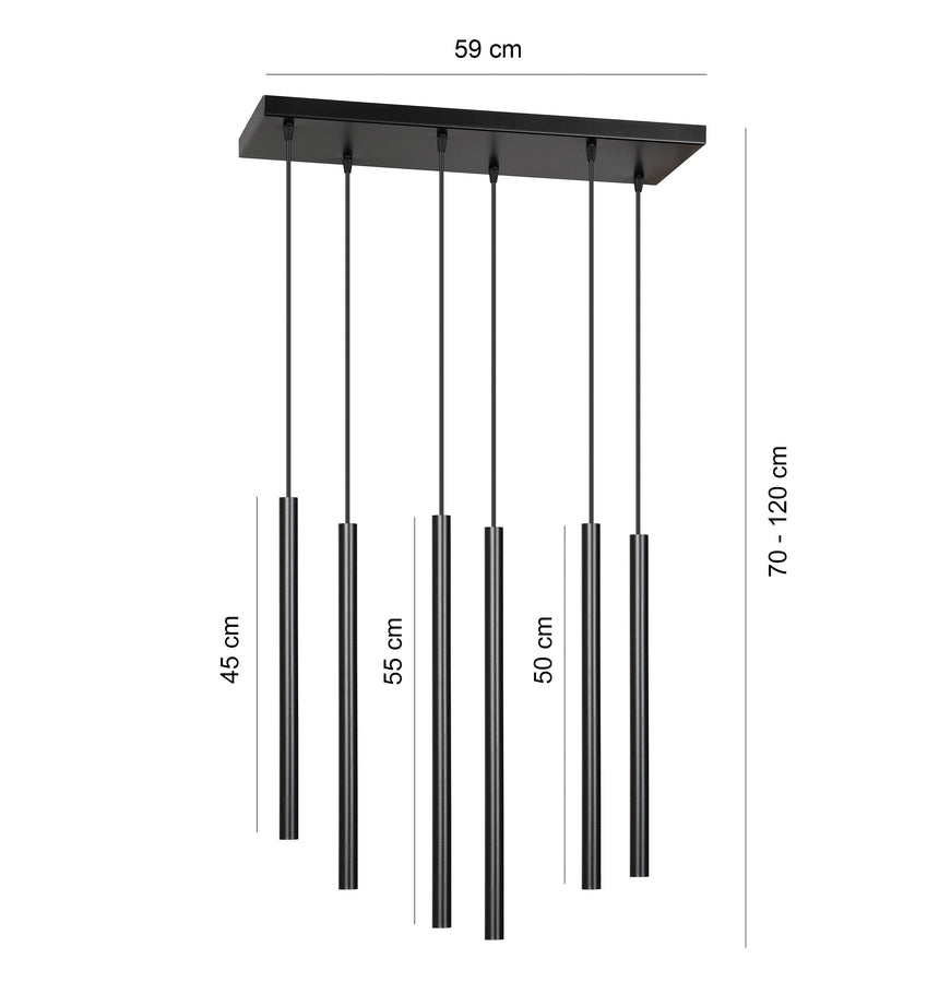 Selter 6 fém függőlámpa