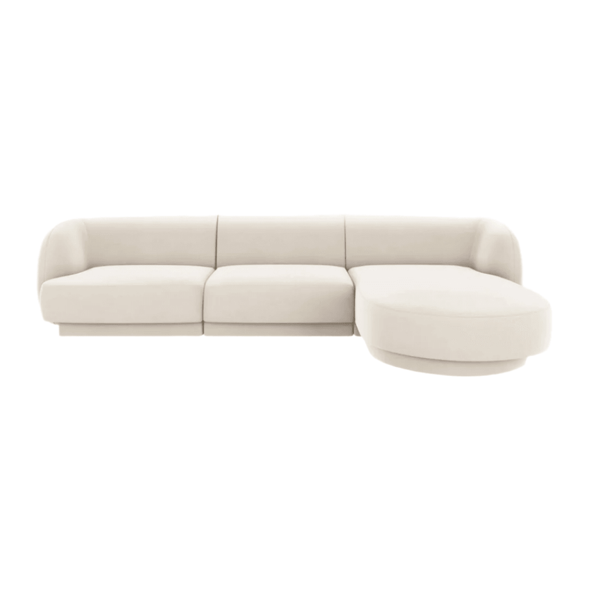 Miley jobbos bársony sarokkanapé 255x156