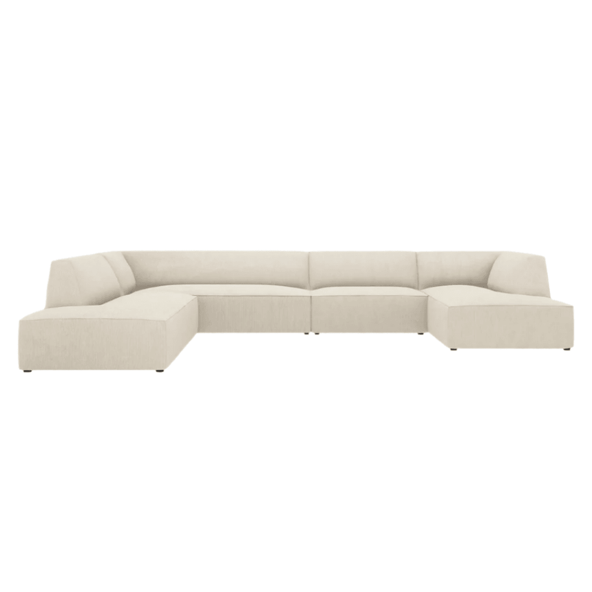 Ruby U-shaped corduroy sofa with left corner unit