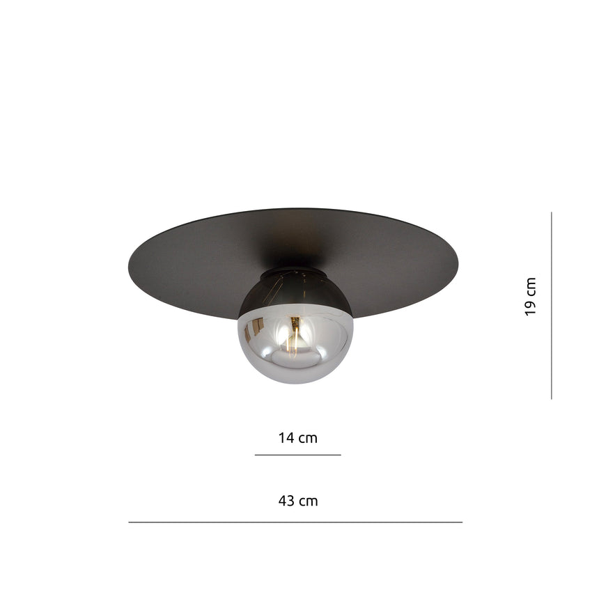 Solar 1 Graphite metal ceiling lamp