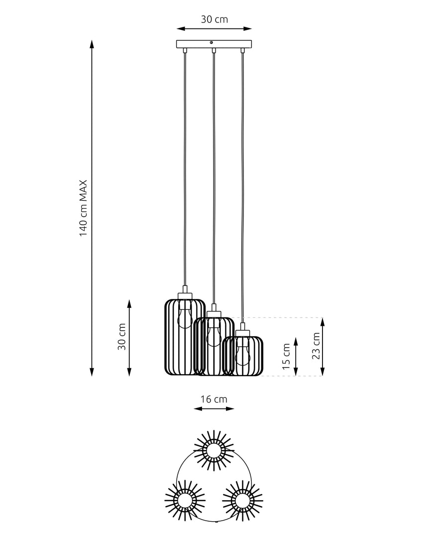 Vander 3 Premium fém függőlámpa