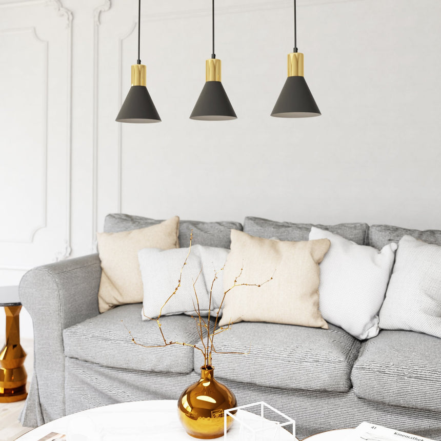 Rosa 3 fém függőlámpa