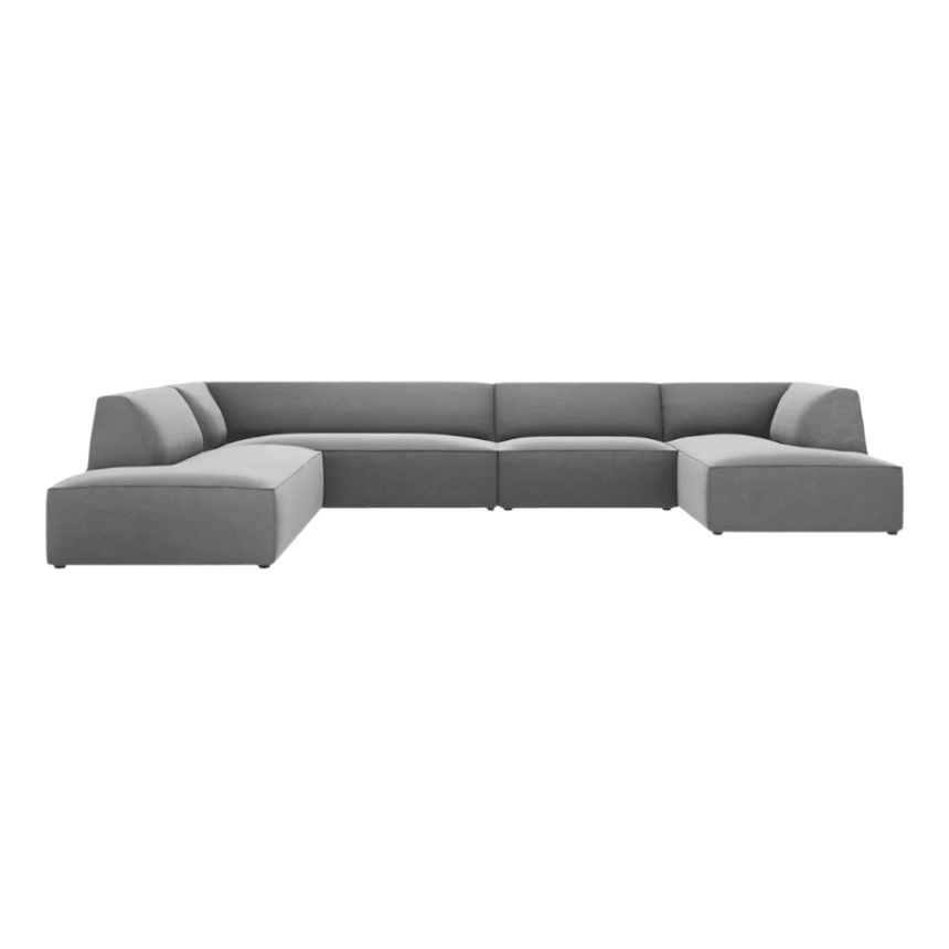 Ruby U-shaped velvet sofa with left corner unit