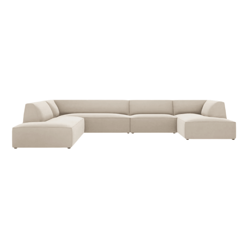 Ruby U-shaped velvet sofa with left corner unit