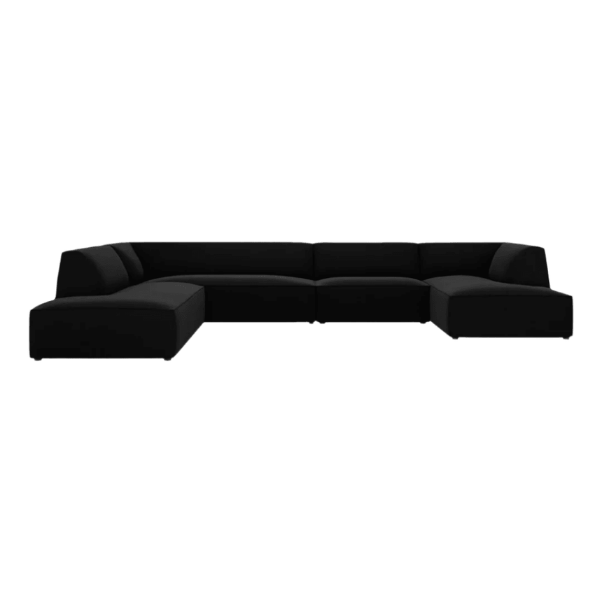 Ruby U-shaped velvet sofa with left corner unit