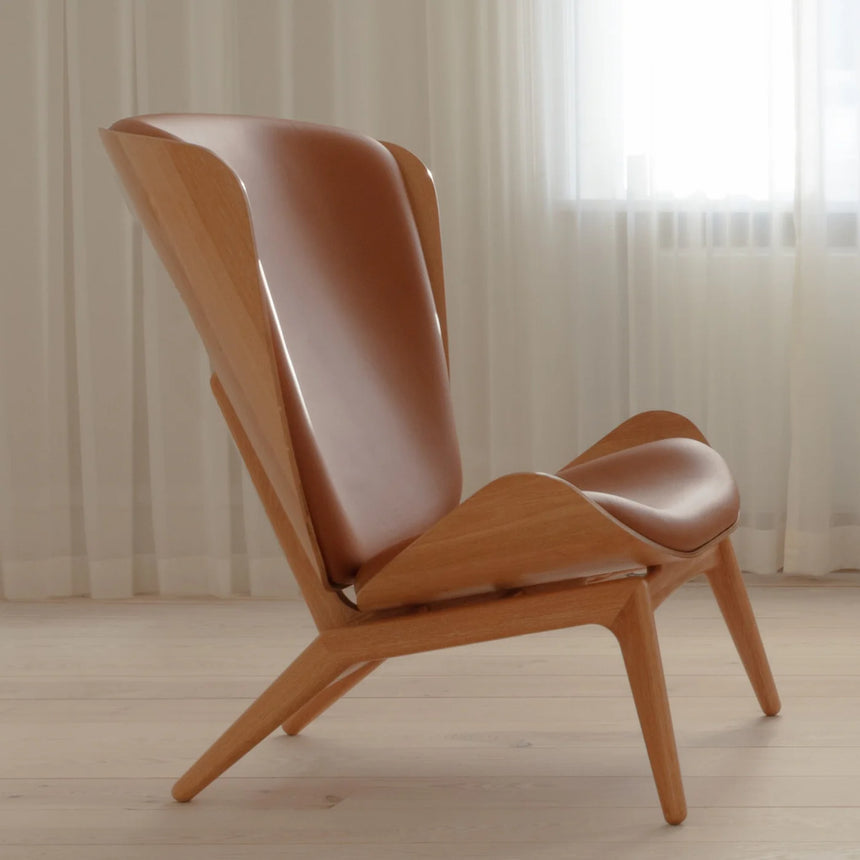 The Reader bőr fotel natúr kerettel