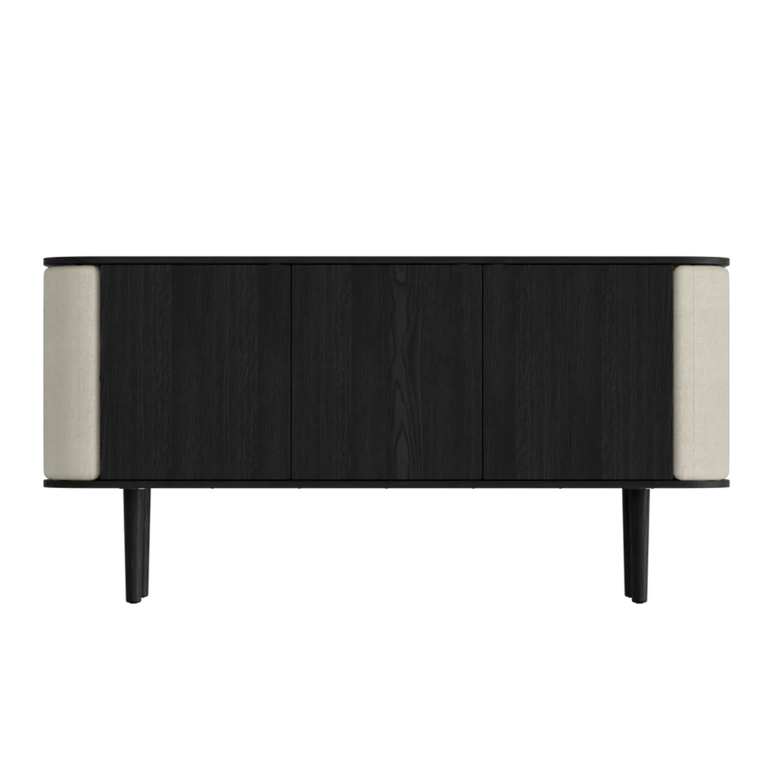 Treasures fa kabinet fekete kerettel 75×150