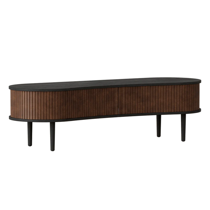 The Conversation Piece fabric armchair with natural frame