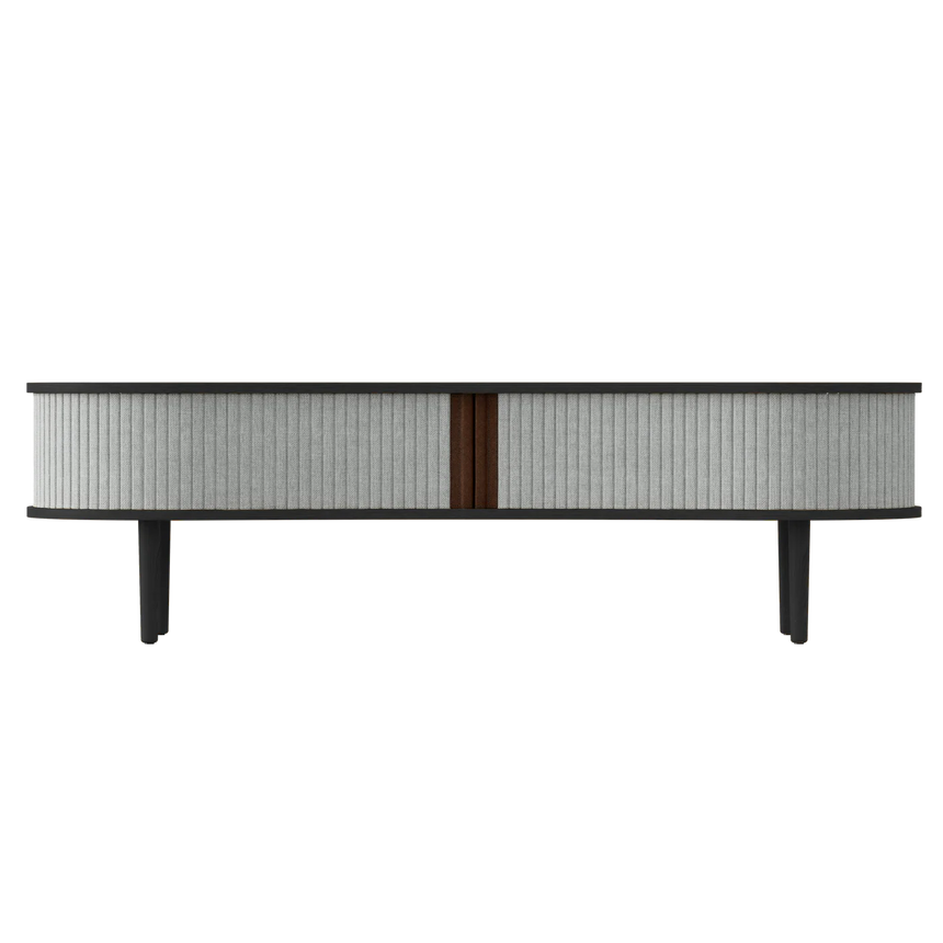 The Conversation Piece fabric armchair with natural frame