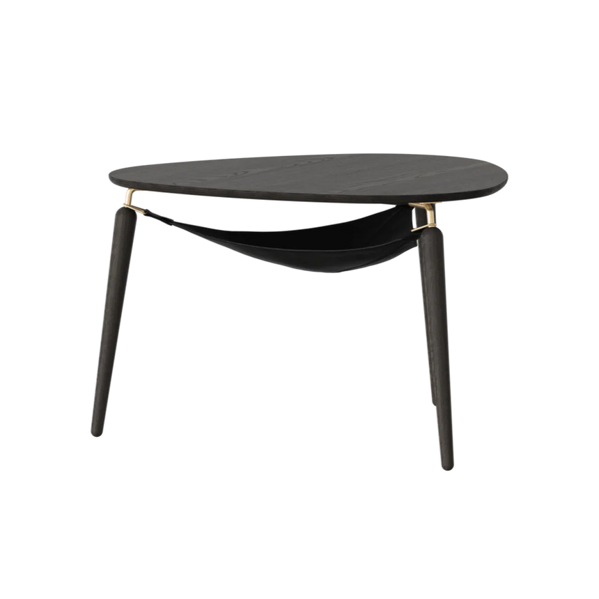 Hang Out fa dohányzóasztal arany kerettel