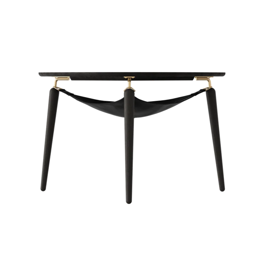 Hang Out fa dohányzóasztal arany kerettel