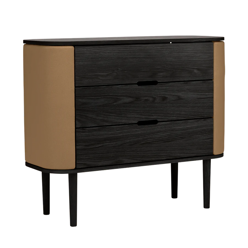 The Conversation Piece fabric armchair with natural frame