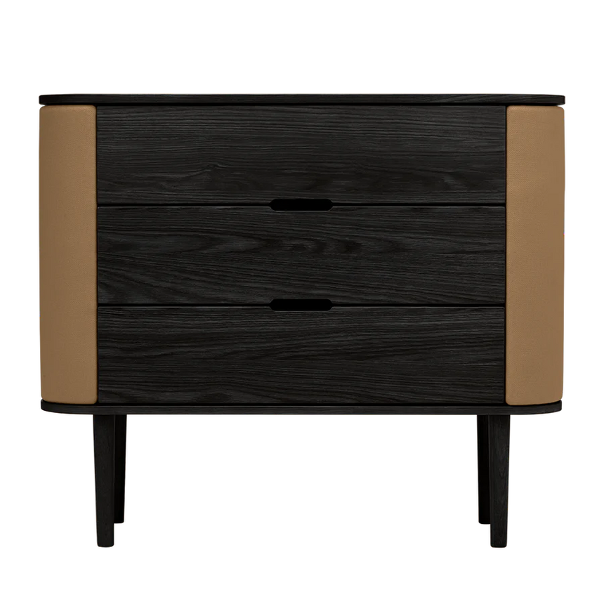 The Conversation Piece fabric armchair with natural frame