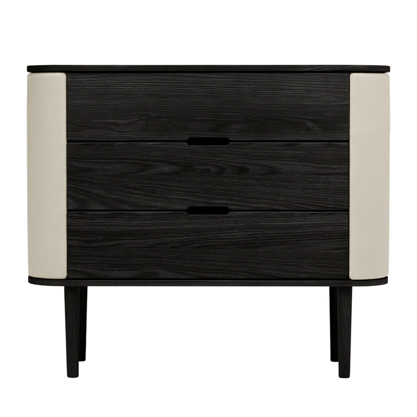 The Conversation Piece fabric armchair with natural frame