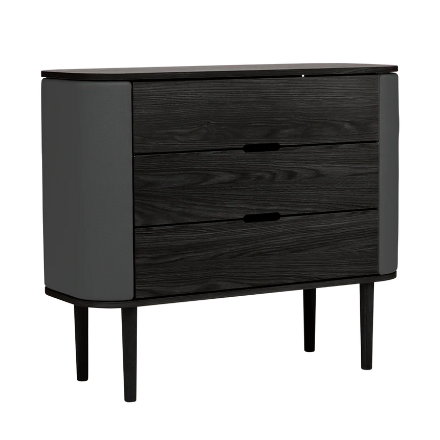 The Conversation Piece fabric armchair with natural frame