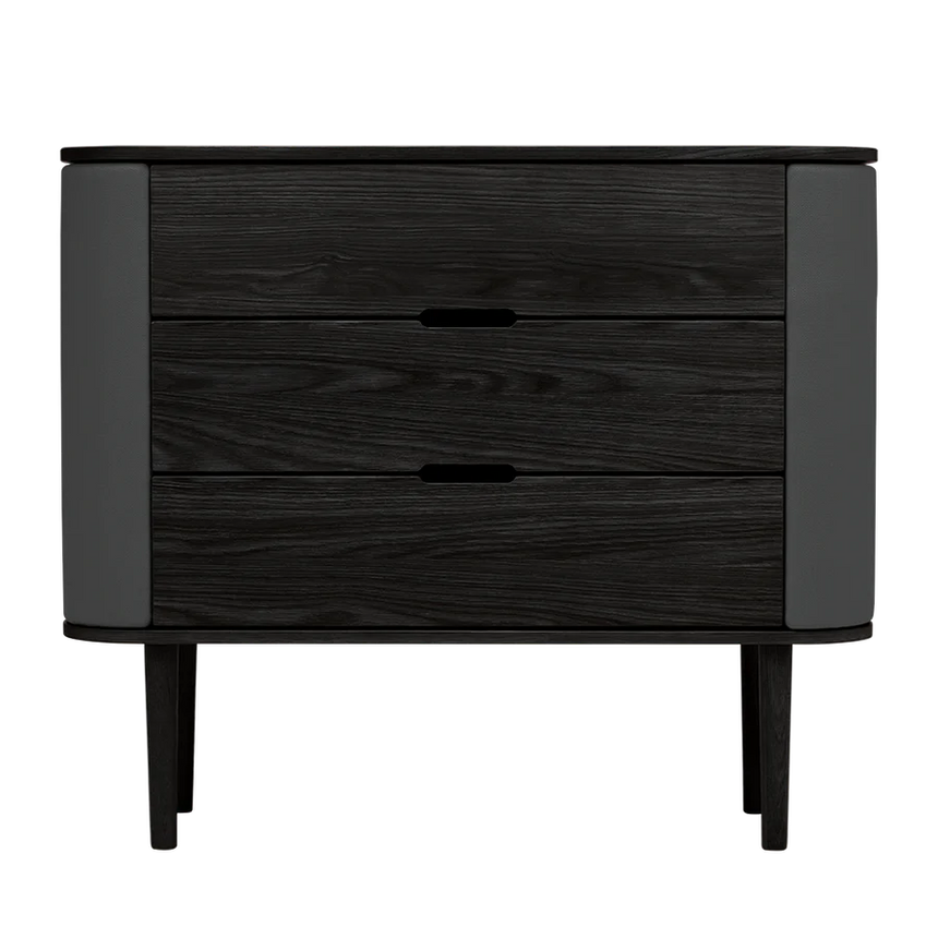 The Conversation Piece fabric armchair with natural frame