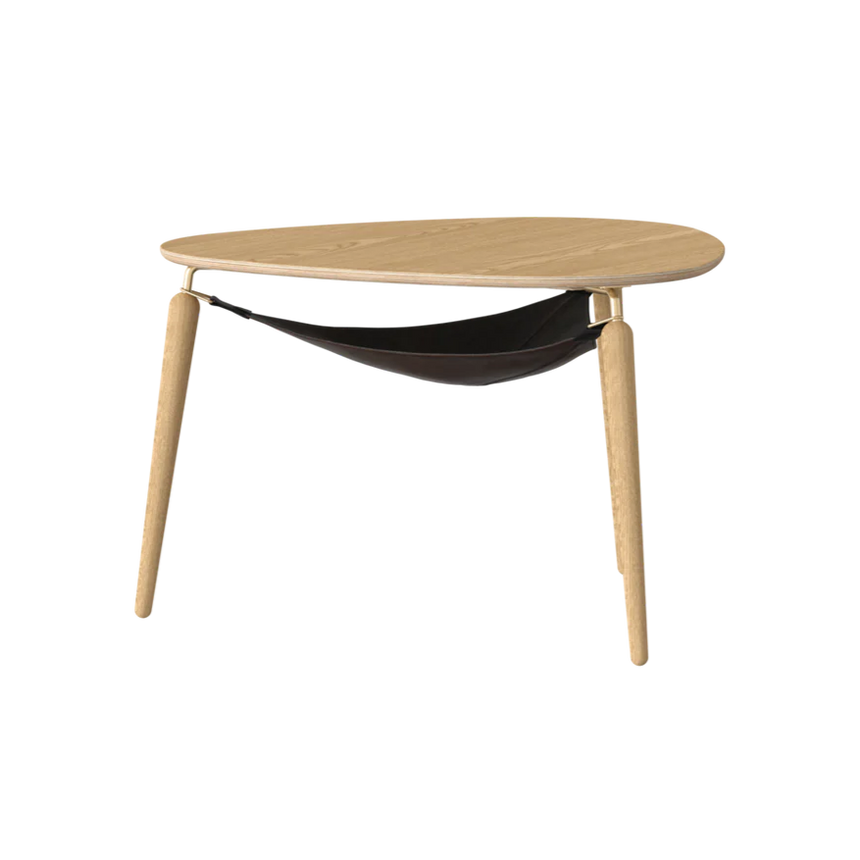 Hang Out fa dohányzóasztal arany kerettel