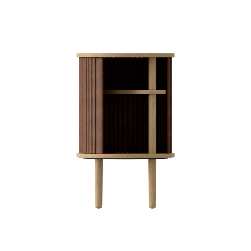 Audacious fa éjjeliszekrény natúr kerettel textilbőr ajtóval