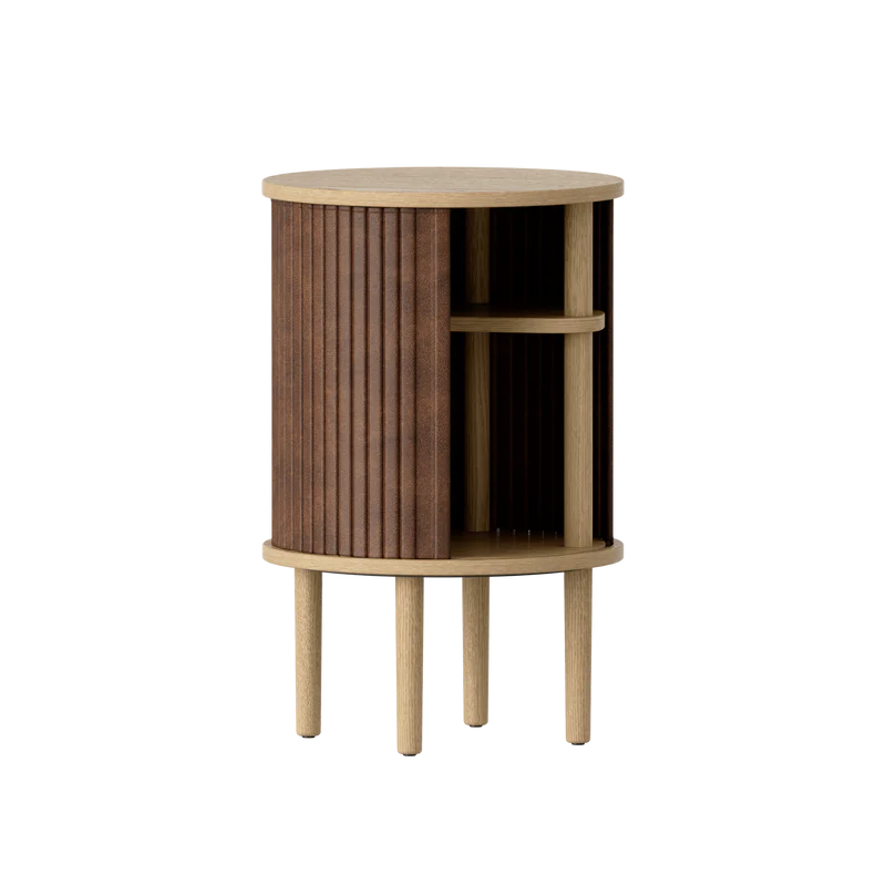 Audacious fa éjjeliszekrény natúr kerettel textilbőr ajtóval