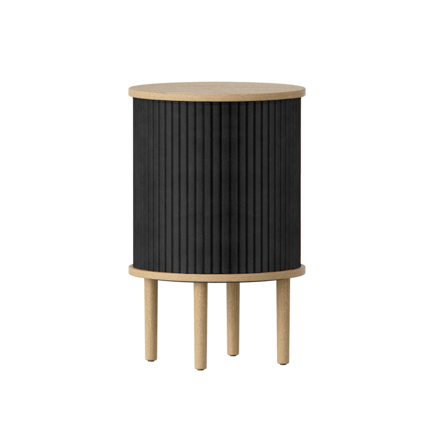 Audacious fa éjjeliszekrény natúr kerettel textilbőr ajtóval