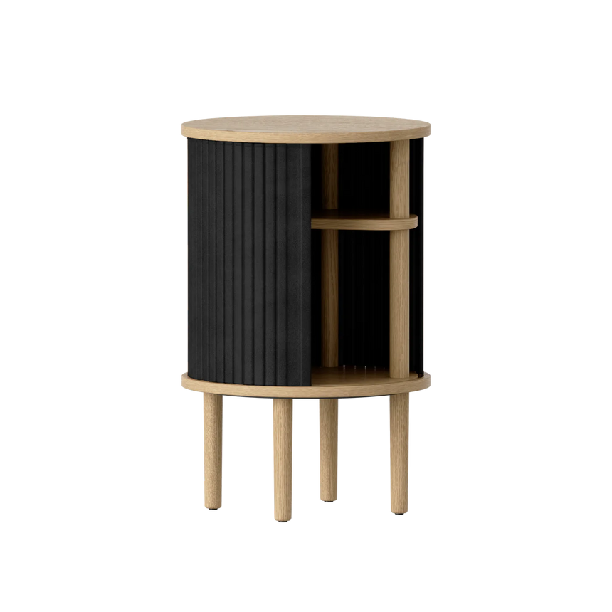 Audacious fa éjjeliszekrény natúr kerettel textilbőr ajtóval