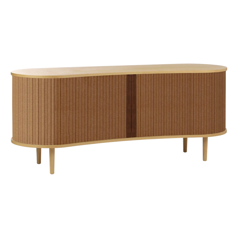 The Conversation Piece fabric armchair with natural frame