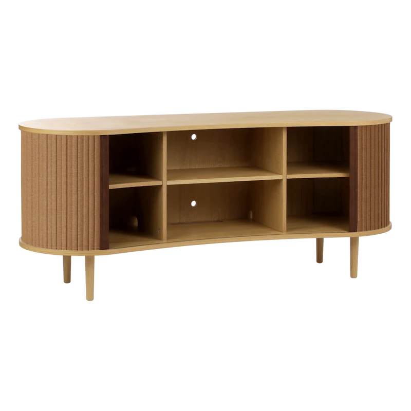 The Conversation Piece fabric armchair with natural frame