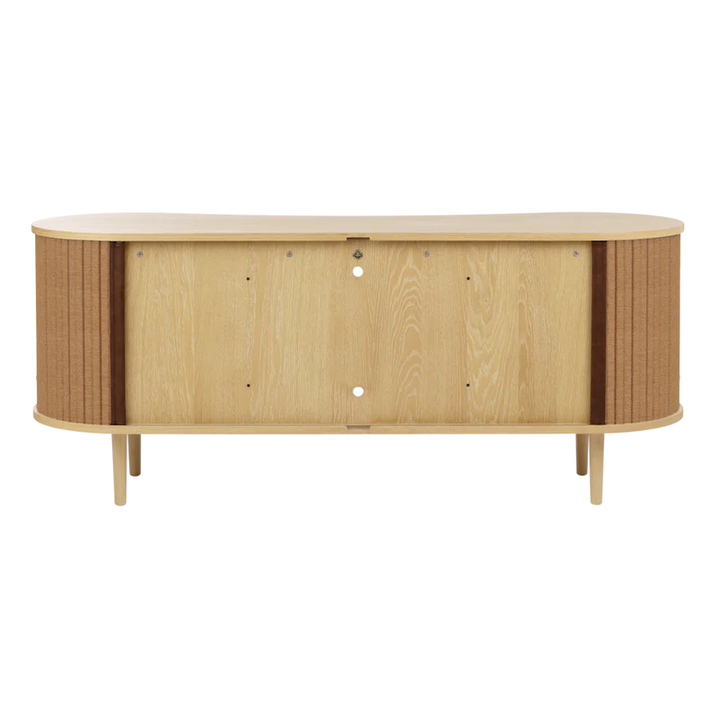 The Conversation Piece fabric armchair with natural frame