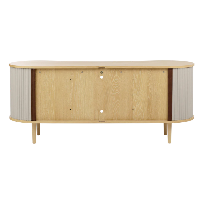 The Conversation Piece fabric armchair with natural frame